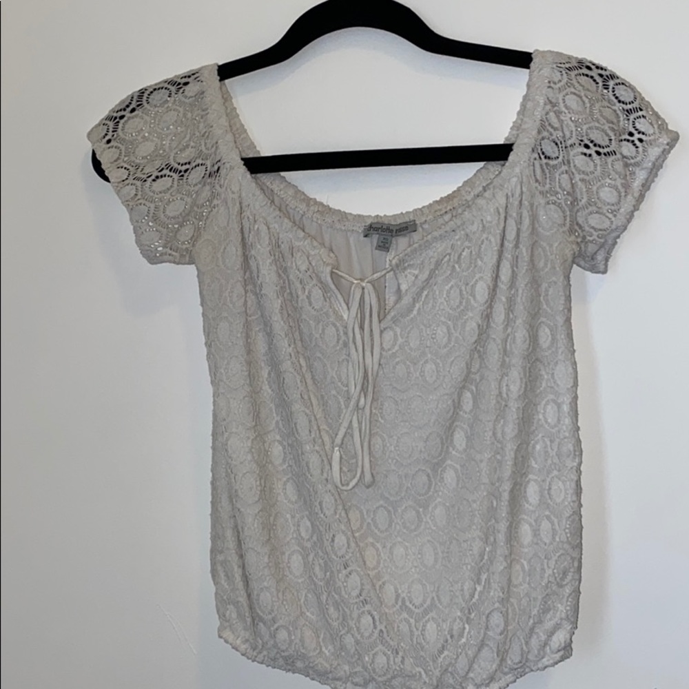 White lace crop top